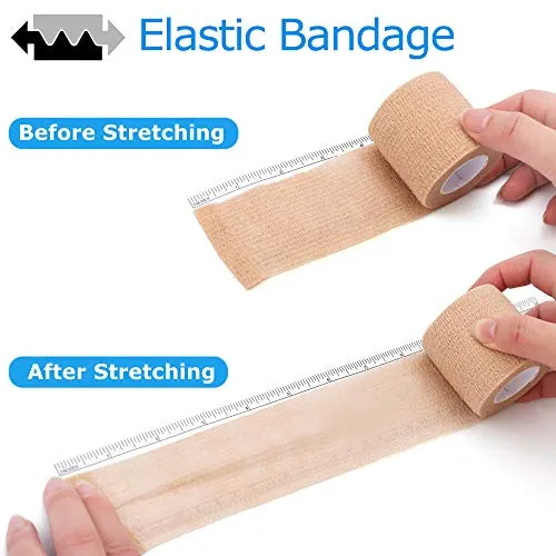 10 Pack Self Adherent Bandage Wrap, 2” x 5 Yards, Medical Tape, Self-Adherent Wrap, Athletic Elastic Cohesive Bandage, First Aid Tape, Sports Tape for Stretch Athletic, Ankle Sprains & Swelling