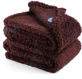 2 Pack Dog Blanket for Medium Size Dogs Cats Soft Sherpa Fleece Pet Blanket Throw for Sofa, Couch Thick Durable Pet Bed Cover, Floor Mat(Medium (3240"), Coffee Blanket)
