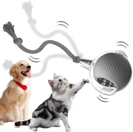 2025 New Interactive Cat and Dog Toys - Motion Activated Fast Rolling Ball on Carpet, Smart Self-Moving Toy (Gray)