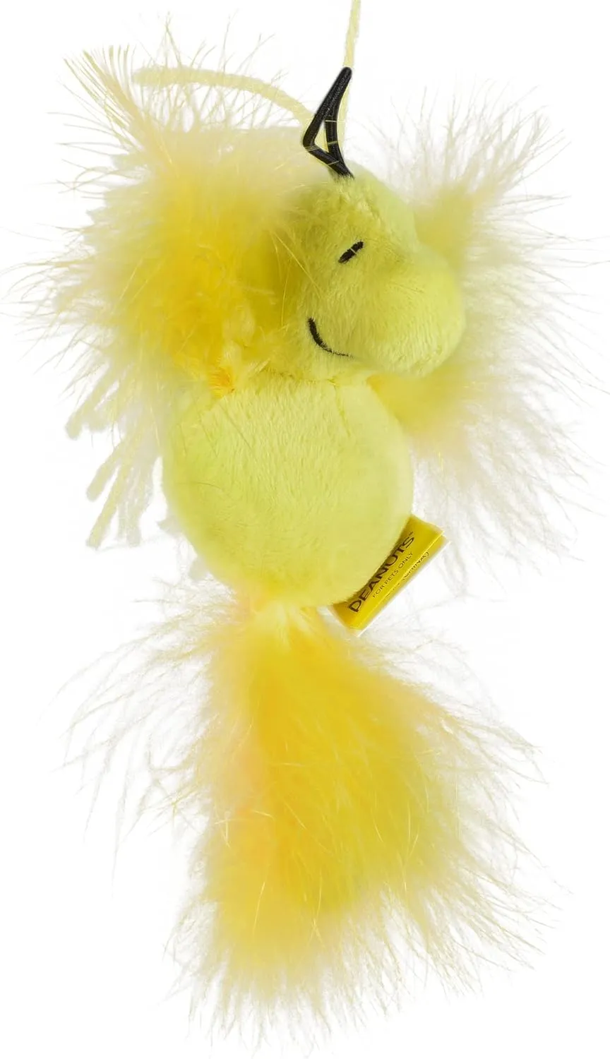 4 Woodstock Catnip Stuffed Plush Cat Toy with Feathers and Elastic Loop for Interactive Play | Peanuts for Pets | Interactive Toy for Cats | Cat Exercise Toy FF19706