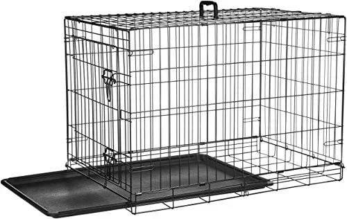 AmazonBasics Single-Door Folding Metal Dog Crate - 36 Inches