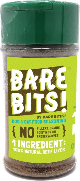 Bare Bits! 100% All Natural Tasty Beef Liver Food Topping for Dogs