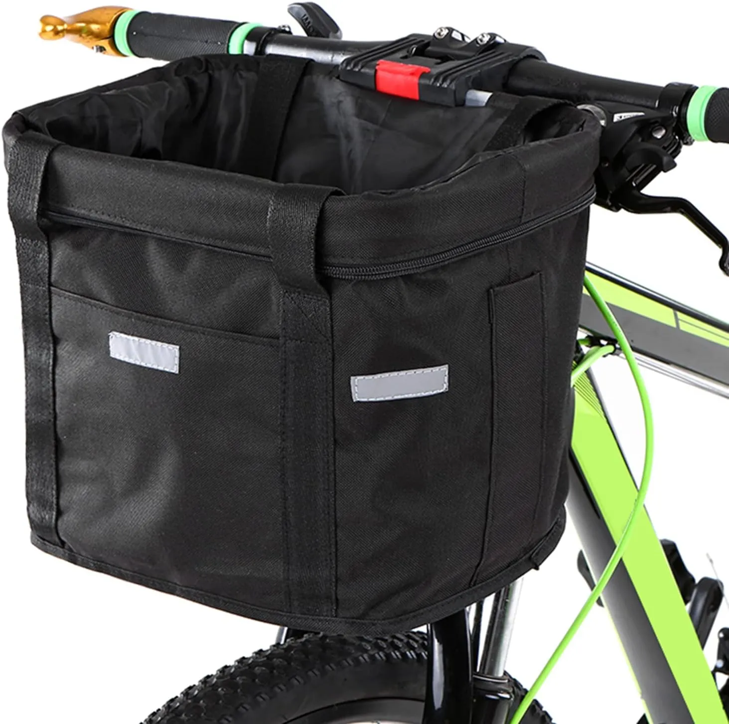 Bike Pannier,YIWENG Bicycle Front Basket Removable Waterproof Bike Handlebar Basket Pet Carrier Frame Bag, 34 x 24 x 24.5cm, Black