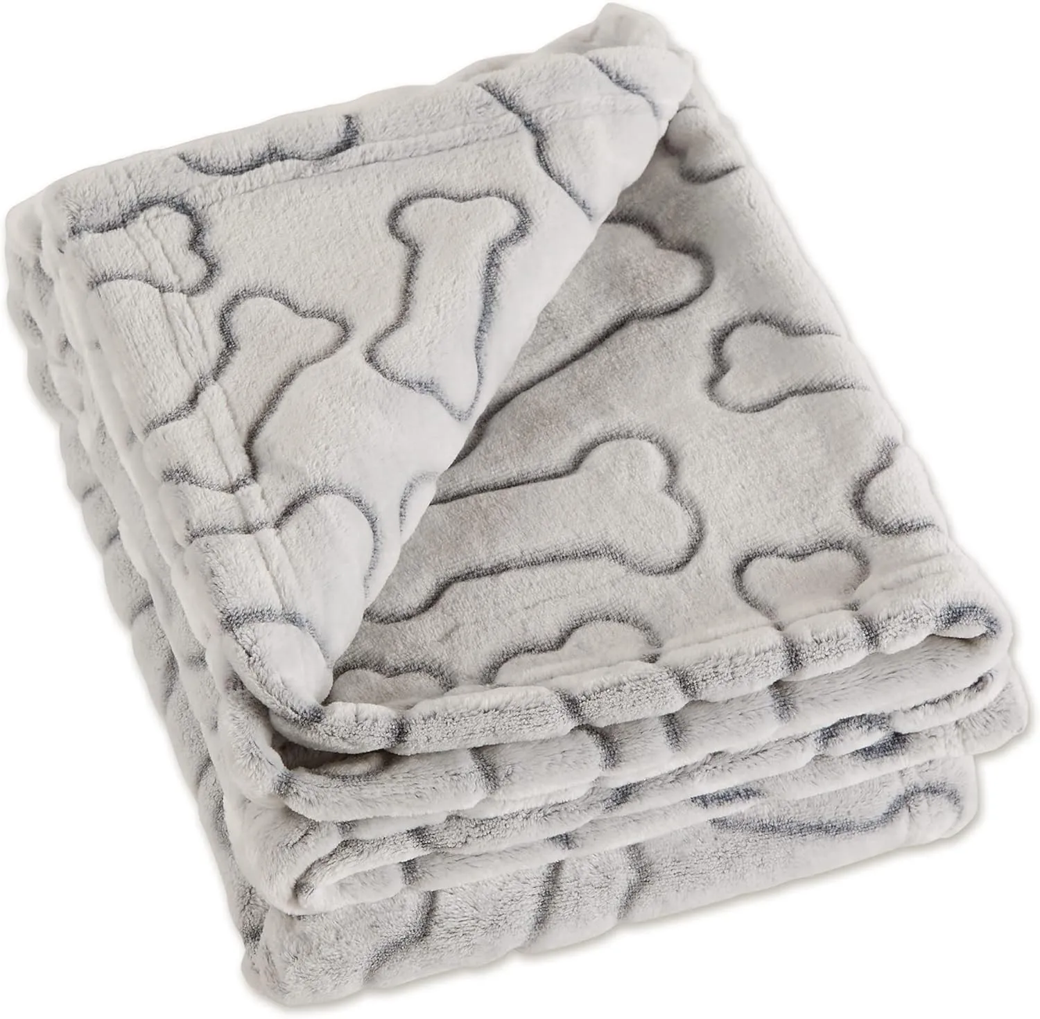 Bone Dry Embossed Bone Print Pet Blanket, 36x48", Taupe