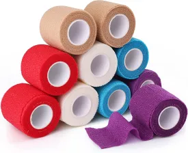 Breathable Sports Tape, Self-Adhesive Bandage Wrap, 10 Pack, 2" X 5 yd