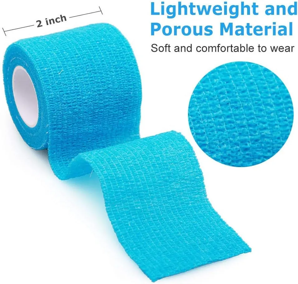 Breathable Sports Tape, Self-Adhesive Bandage Wrap, 10 Pack, 2" X 5 yd