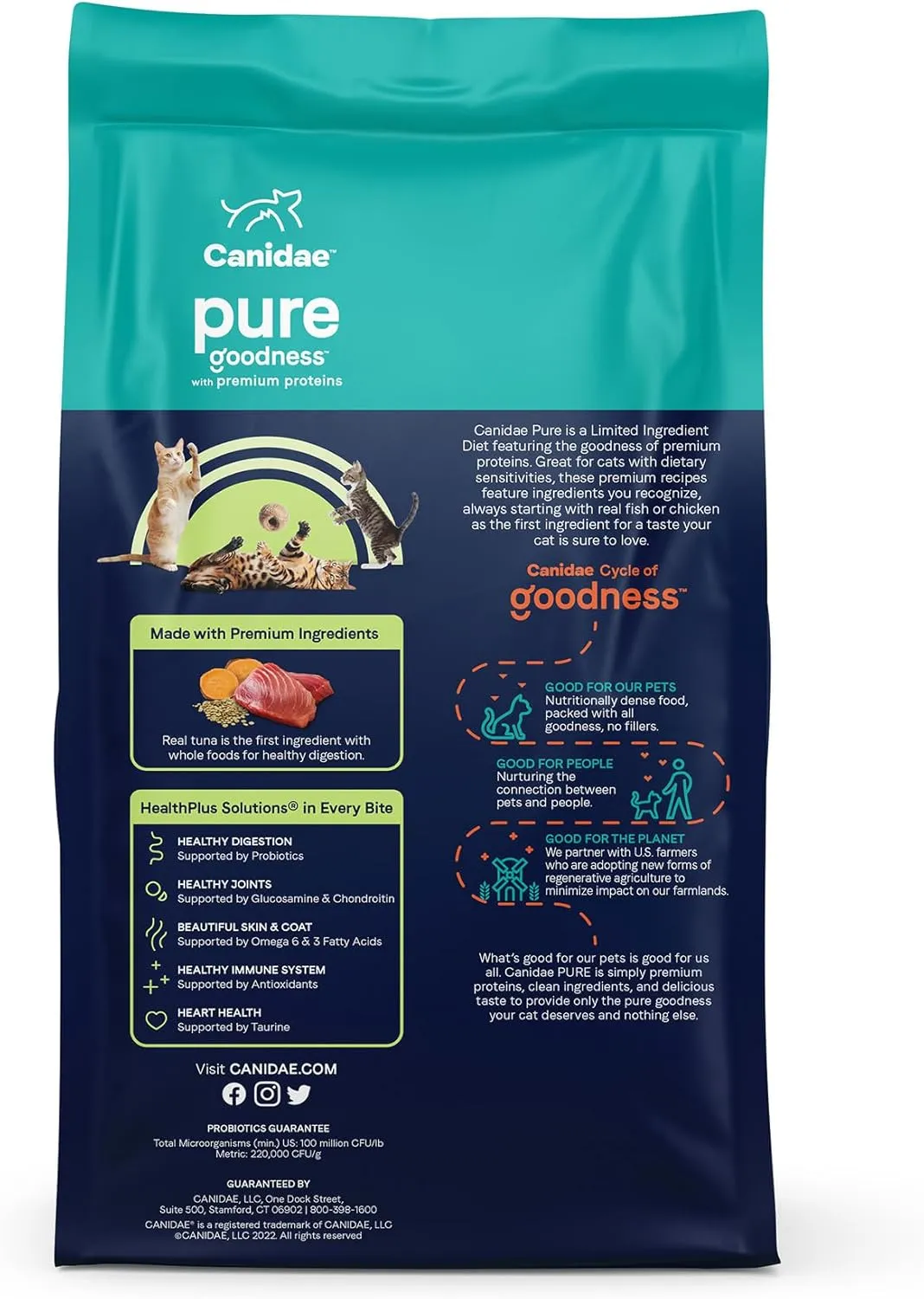 Canidae Pure Healthy Weight Limited Ingredient Premium Dry Cat Food, Real Tuna Recipe, 10 lbs, Grain Free