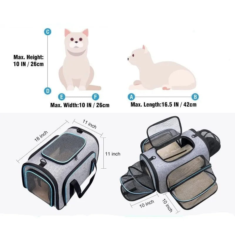 Cat Carrier Expandable Foldable Airline Approved