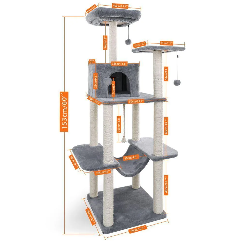Cat Climbing Tree Tower