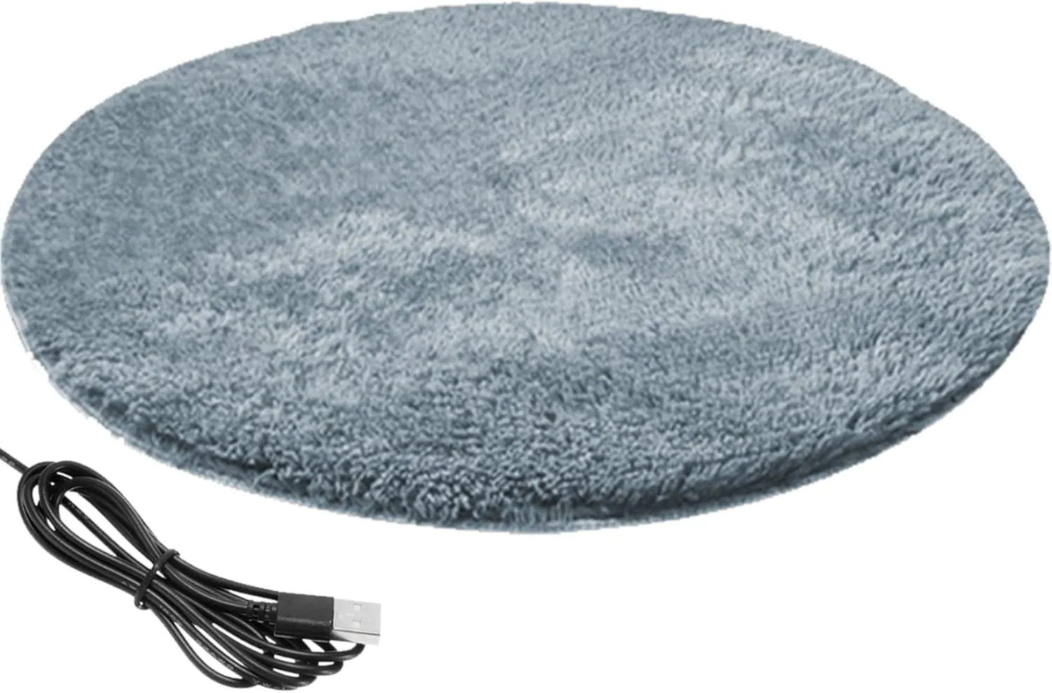 Cat Heating Pad Round 15.7 Inch USB Heated Cat Bed with 82.4 F Constant Temperature Waterproof  Scratch-Resistant Winter Pet Heating Pad for Small Pets Silver Grey