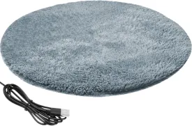 Cat Heating Pad Round 15.7 Inch USB Heated Cat Bed with 82.4 F Constant Temperature Waterproof  Scratch-Resistant Winter Pet Heating Pad for Small Pets Silver Grey