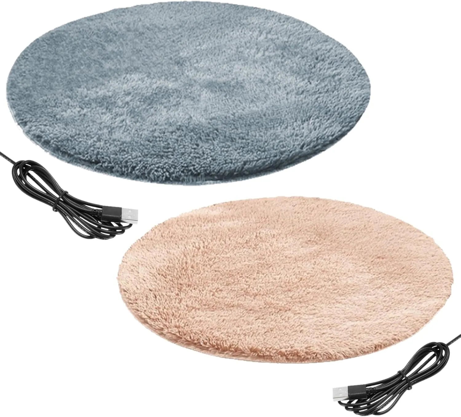 Cat Heating Pad Round 15.7 Inch USB Heated Cat Bed with 82.4 F Constant Temperature Waterproof  Scratch-Resistant Winter Pet Heating Pad for Small Pets Silver Grey