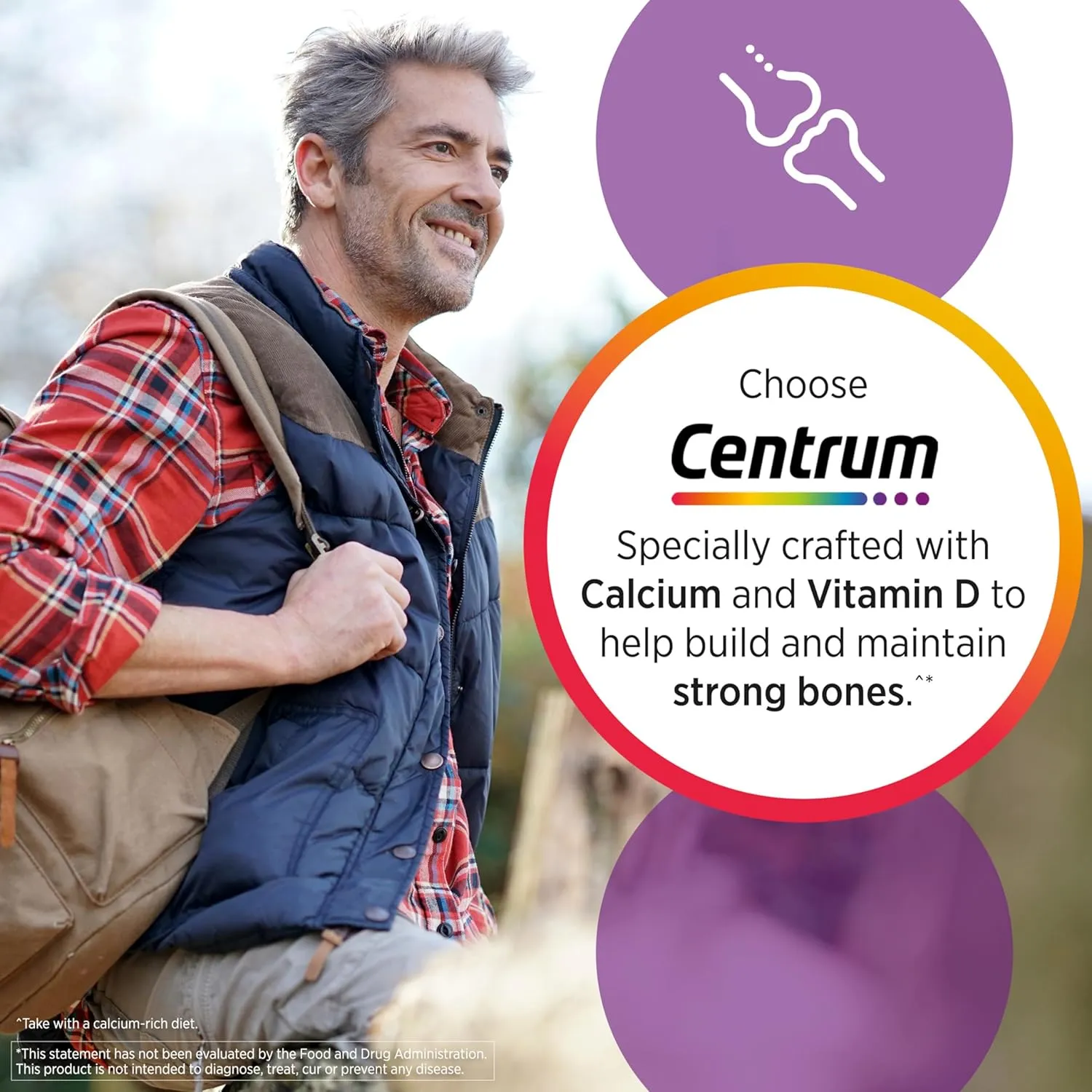 Centrum Silver Men's 50  Multivitamin with Vitamin D3, B-Vitamins, Zinc for Memory and Cognition - 200 Tablets