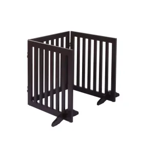 Charlie's Wooden 3 Panel Freestanding Dog Gate Brown