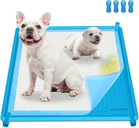 Dog Pee Pad Tray, Puppy Pad Holder for Dogs, Heavy Silicone Mat with Clips, Fits Up to 24" x 24" Disposable Pads, High Edge, Leak-Proof Toilet Mat for Potty, Doggy Baby, Cat, Rabbit Pets