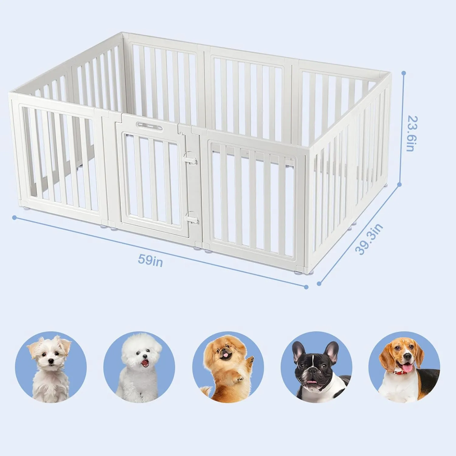 Dog Playpen,Clear Dog Pen, Acrylic Dog PenEasy to Install and Remove Dog Play Pen and Kennel Playpen, Suitable for Dogs, Cats,Dog Playpen Indoor (White, 23.6" Height, 10PCS)