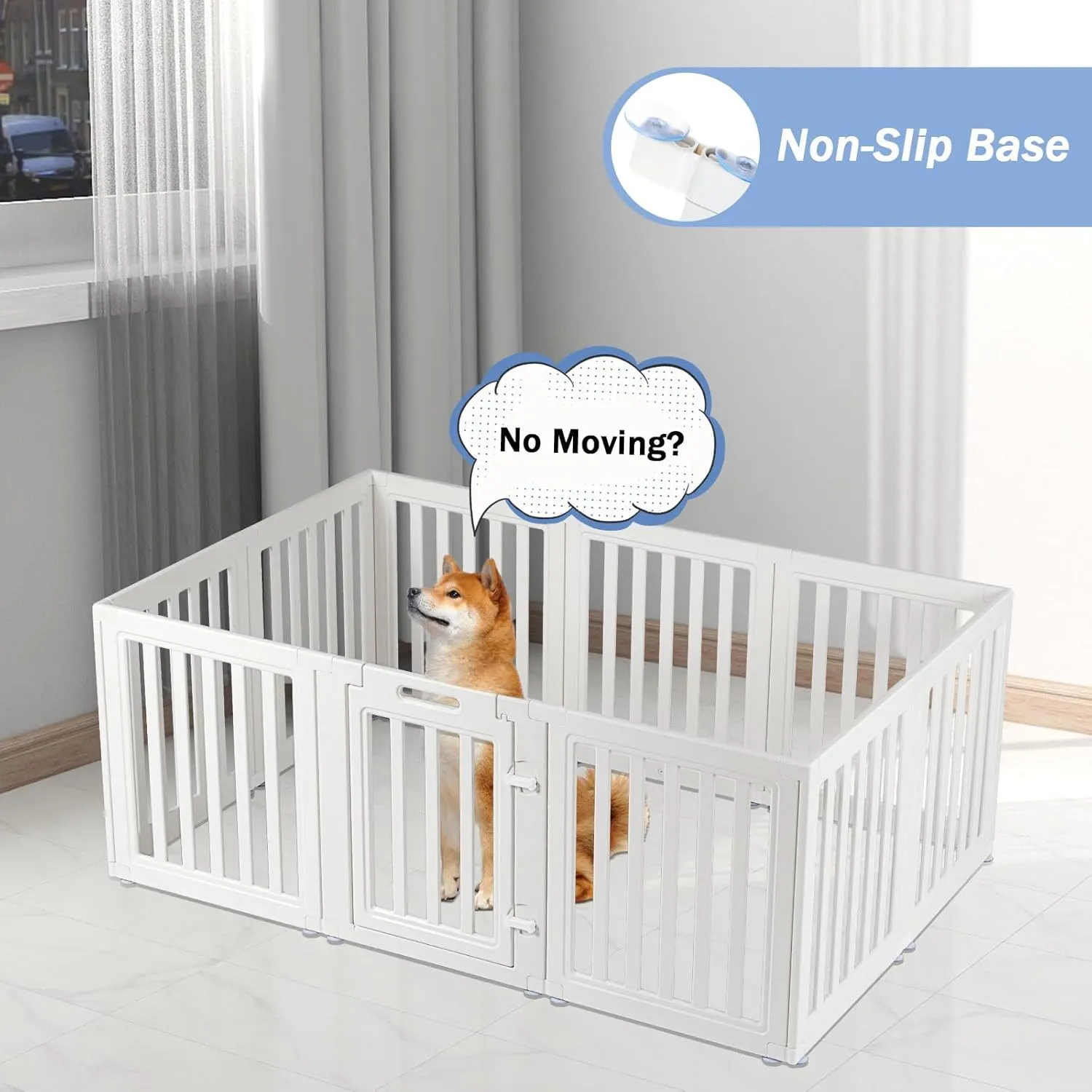 Dog Playpen,Clear Dog Pen, Acrylic Dog PenEasy to Install and Remove Dog Play Pen and Kennel Playpen, Suitable for Dogs, Cats,Dog Playpen Indoor (White, 23.6" Height, 10PCS)