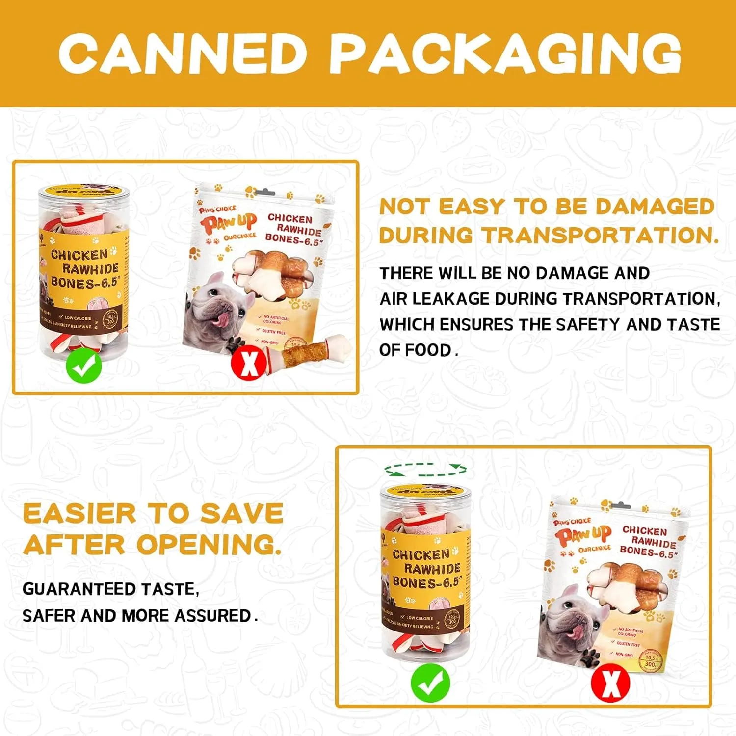 Dog Treats Chicken Wrapped Rawhide Sticks Long Lasting Dog Chews, Natural Snacks for Medium Large Dogs w/Taurine,12.5 oz
