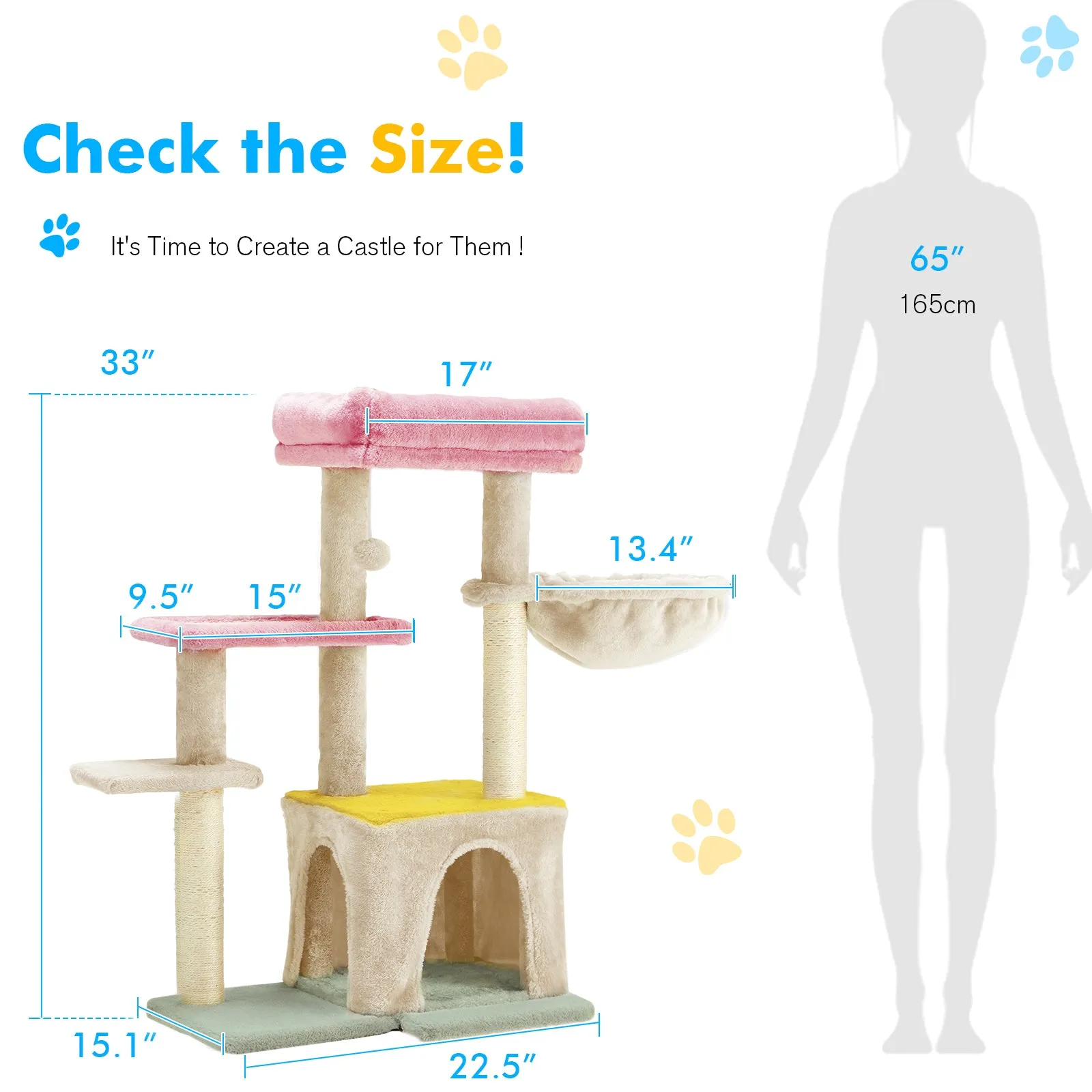 EROMMY Cat Condo Tower Large