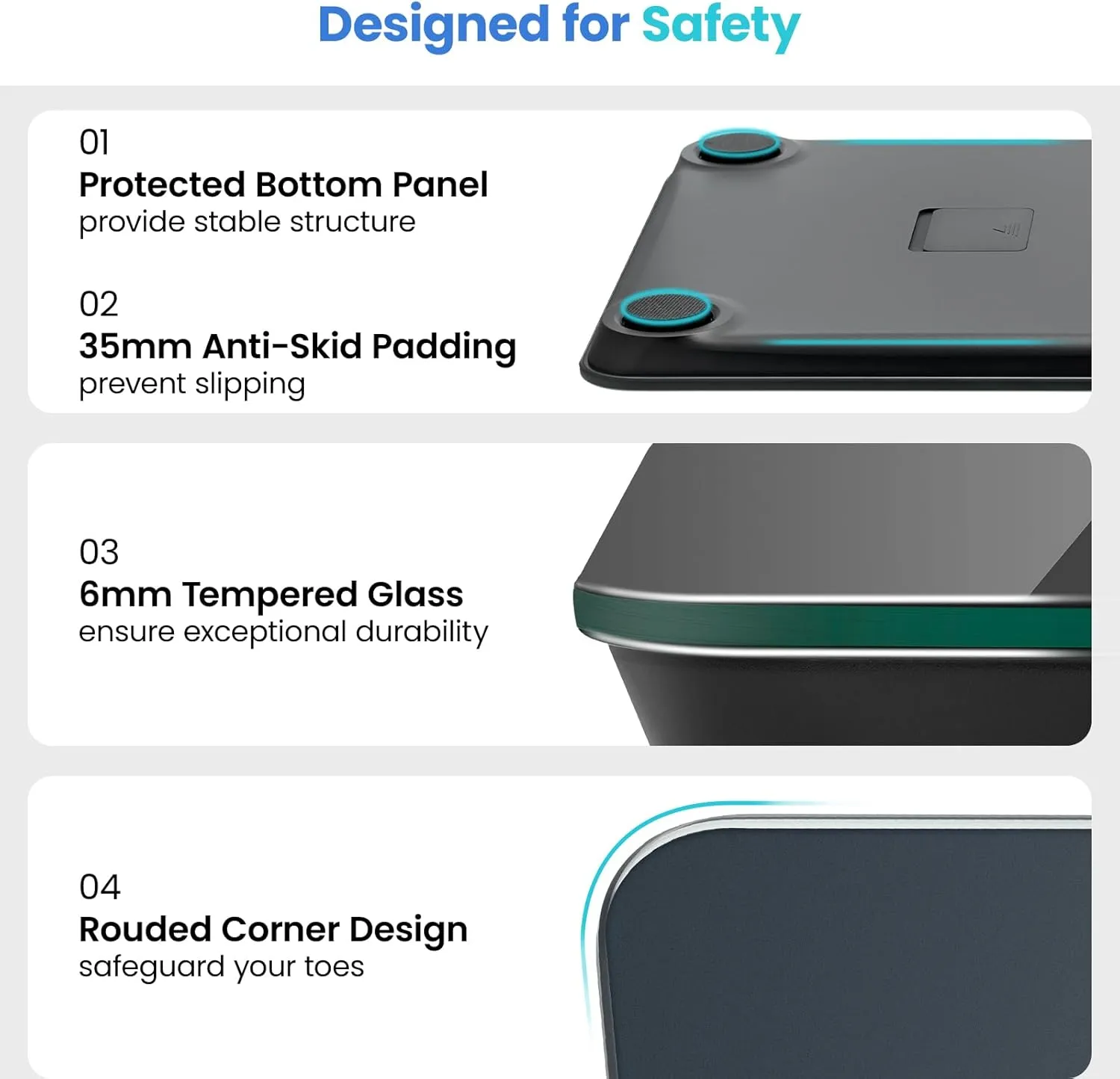Etekcity Scale for Body Weight, Digital Bathroom Scales for People, Most Accurate to 0.05lb, Bright LED Display & Large Clear Numbers, Upgraded Quality for the Elderly Safe Home Use, 400 lbs