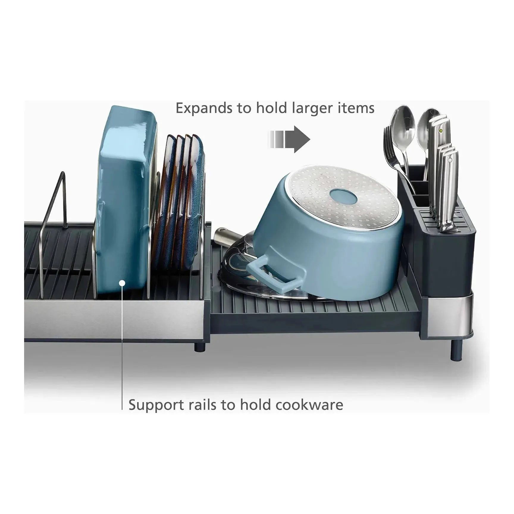 Extend™ Max Stainless-steel Expandable Dish Drainer