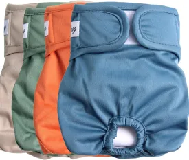 Female Dog Diapers for Medium Dogs,4 Pack Reusable Washable Premium Doggie Diapers for Heat,Incontinence,Period Doggy Nappies,M