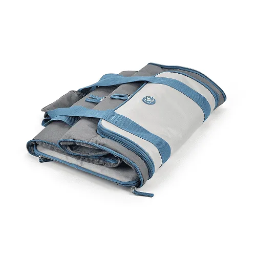 Fofos Expandable Foldable Carrier for Dogs and Cats (Grey/Blue)