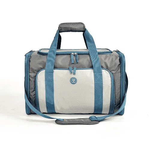 Fofos Expandable Foldable Carrier for Dogs and Cats (Grey/Blue)