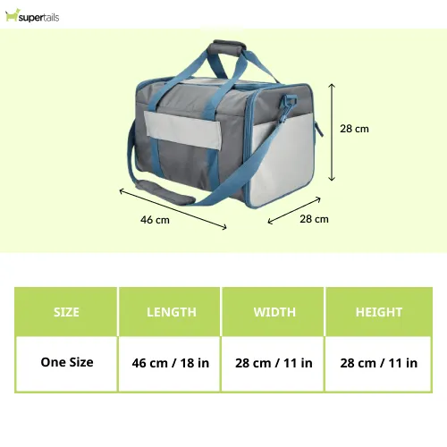 Fofos Expandable Foldable Carrier for Dogs and Cats (Grey/Blue)