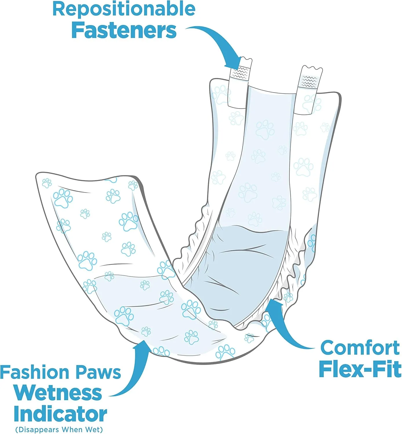Four Paws Wee-Wee Super Absorbent Disposable Adjustable Dog Potty Training Male Wraps Diapers, Leak-Proof Protection for Puppies and Small Dogs, Extra Small, 12 Count
