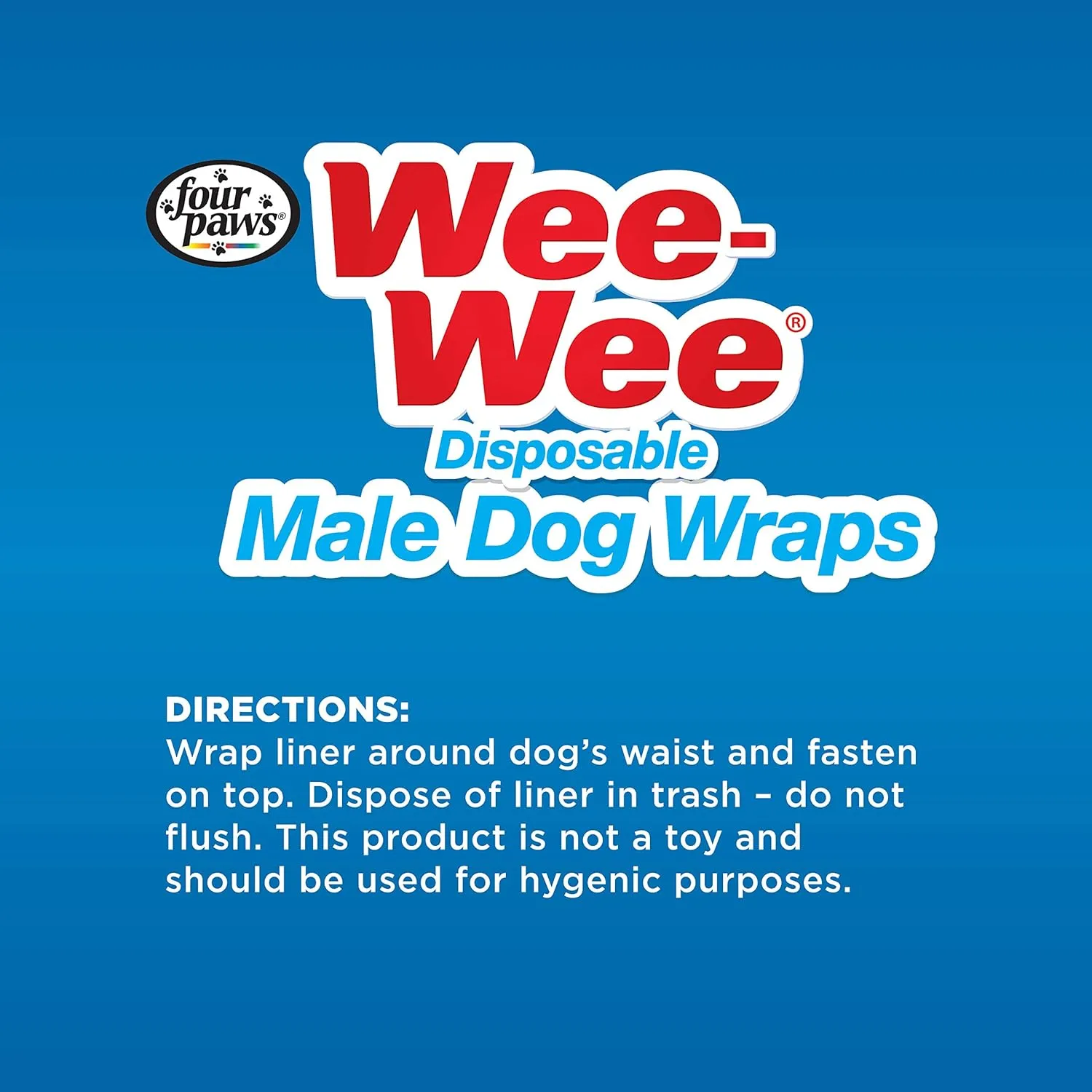 Four Paws Wee-Wee Super Absorbent Disposable Adjustable Dog Potty Training Male Wraps Diapers, Leak-Proof Protection for Puppies and Small Dogs, Extra Small, 12 Count