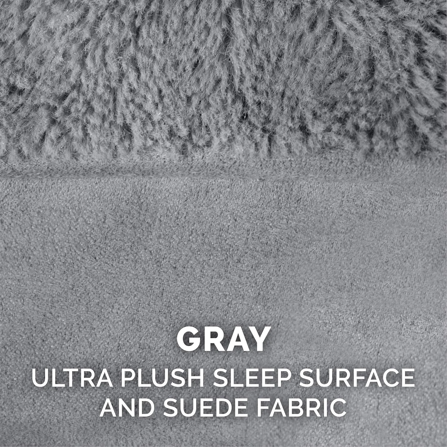 Furhaven Memory Foam Dog Bed for Medium/Small Dogs w/ Removable Bolsters & Washable Cover, For Dogs Up to 35 lbs - Plush & Suede Sofa - Gray, Medium