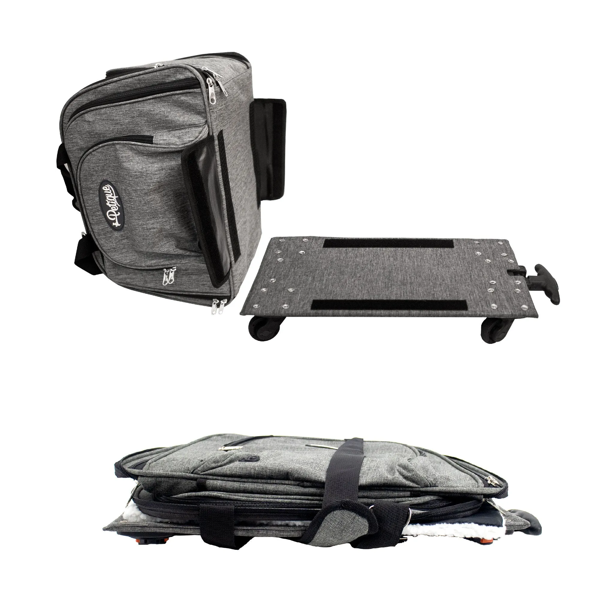 Happy Camper Expandable Pet Carrier: 4x Room, Durable Mesh, 360° Wheels, Faux-Sherpa Mat, Airline Approved, 3 Carrying Options, Zipper Doors, Removable Wheels & Base, Folds Flat for Travel for Dogs, Cats, Small Animals, Supports up to 15 LBS