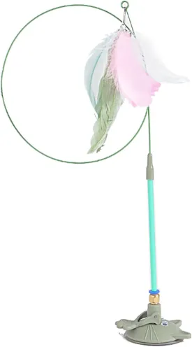 Interaction Suction Cup Cats Teasing Stick Toy Indoor Exercising Feathered Wand Rod Toy Cats Teasing Su