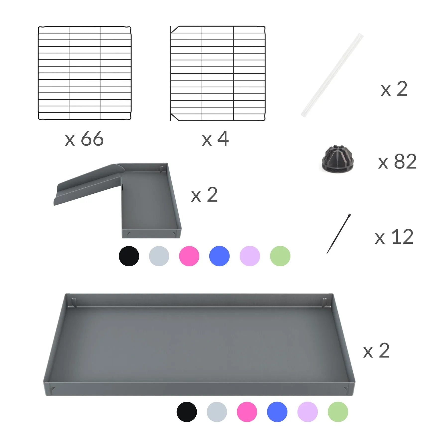 L-Shape 8x2 C&C Cage with Divider, Loft & Stand