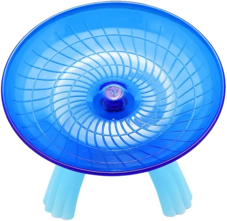 Litewoo Hamster Wheel Flying Saucer Exercise Toys, Silence Quite Spinner, for Gerbil Rat Mouse Mice Dwarf Hamster and Other Small AnimalBlue