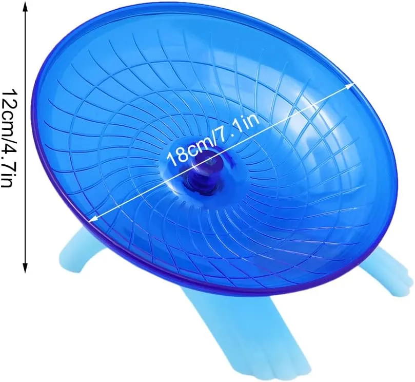 Litewoo Hamster Wheel Flying Saucer Exercise Toys, Silence Quite Spinner, for Gerbil Rat Mouse Mice Dwarf Hamster and Other Small AnimalBlue