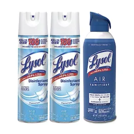 Lysol Bundle containing x2 Lysol Disinfectant Spray for Hard and Soft Surfaces, Crisp Linen, 19 Fl. Oz   Lysol Air Sanitizer Spray, For Air Sanitization and Odor Elimination, White Linen, 10 Fl. Oz