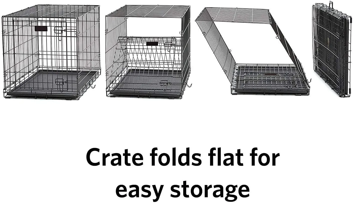 Midwest iCrate Dog Crate Kit - 2 Door Dog Crate, Fleece pet Bed, Crate Cover, Food and Water Bowls - Midwest Homes for Pets iCrate Dog Crate Kit
