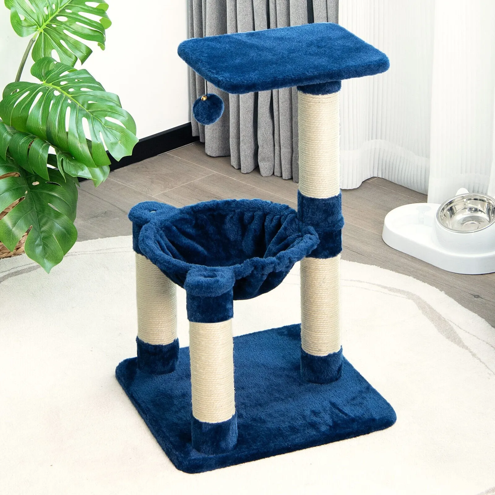 Multi-level Cat Activity Tree with Top Perch and Scratching Posts-Blue
