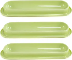 Multiple Cats Dining Dishes Easy Washing Cat Dish Set Long Shape Cat Food Water Feeding Plate