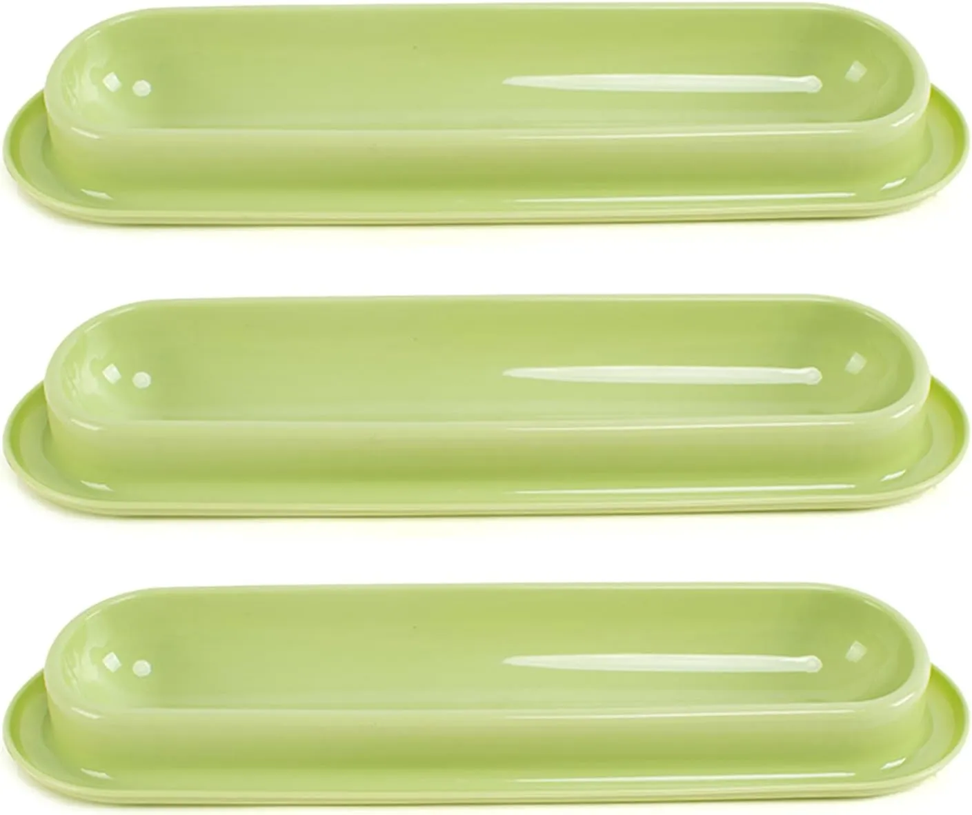 Multiple Cats Dining Dishes Easy Washing Cat Dish Set Long Shape Cat Food Water Feeding Plate