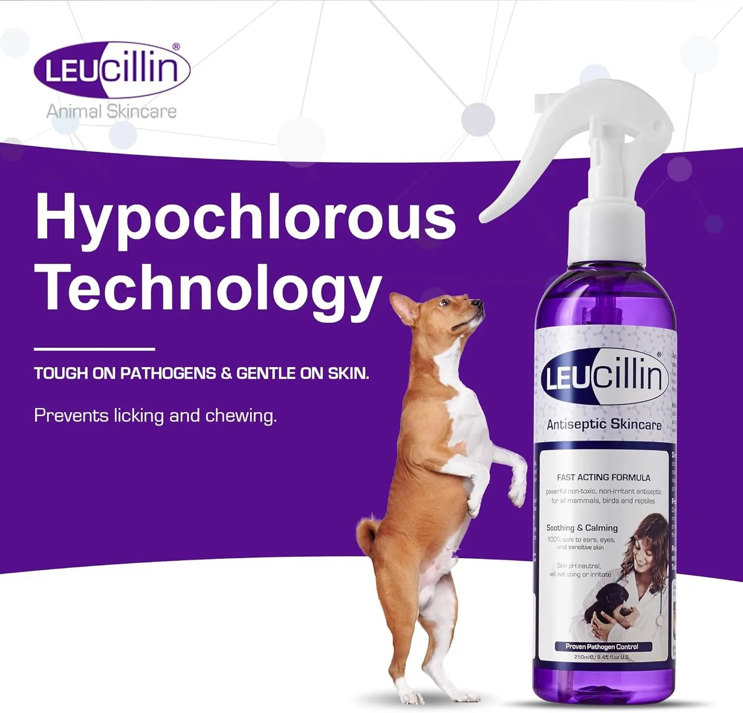 Natural Antiseptic Spray for Dogs, Soothes Itchy Skin and Promotes Healing, Effective Treatment for Dogs, Wound and Skin Care Solution for Pets, First Aid Kit Essential - 150ml