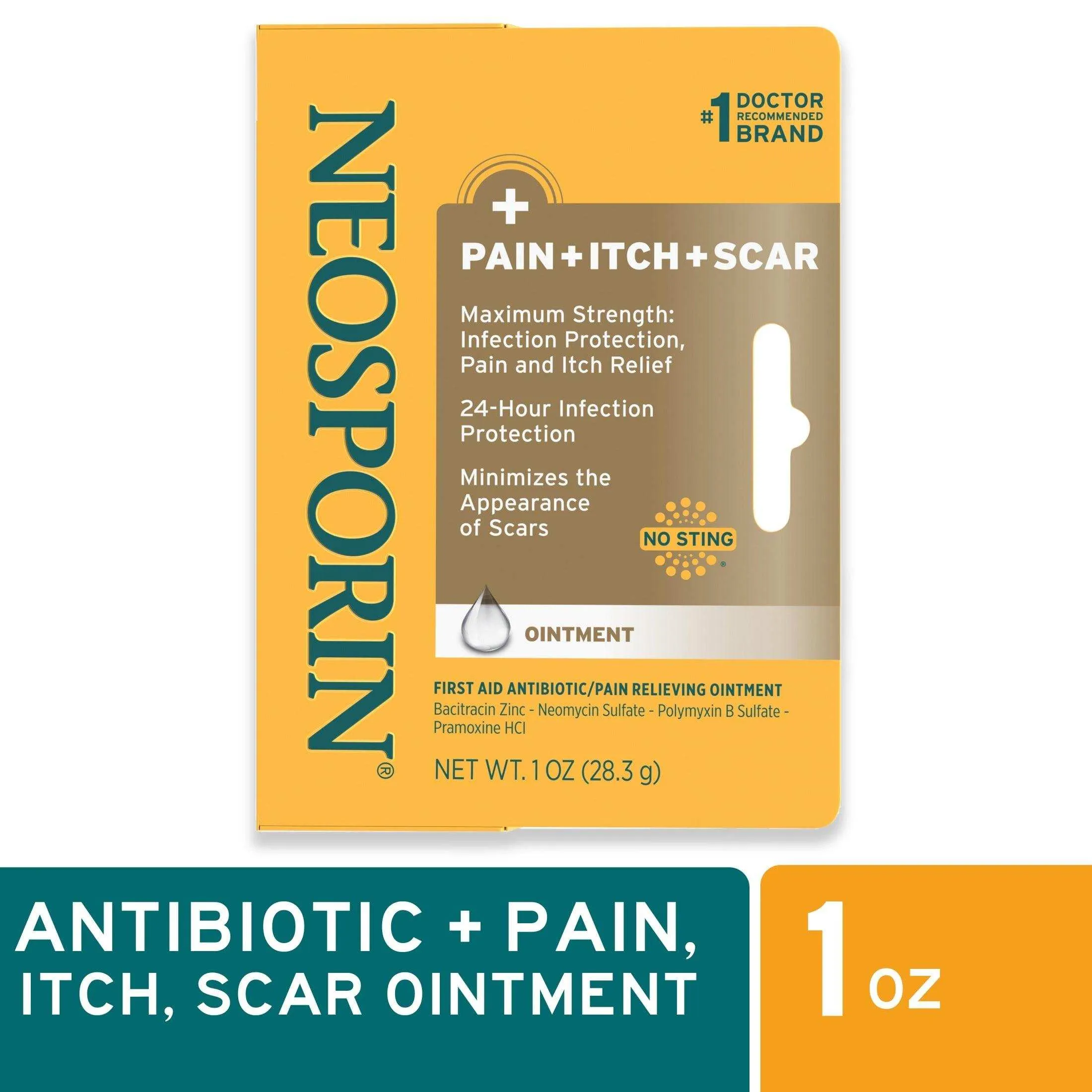 Neosporin   Pain   Itch   Scar First Aid Antibiotic Ointment - 1 Oz
