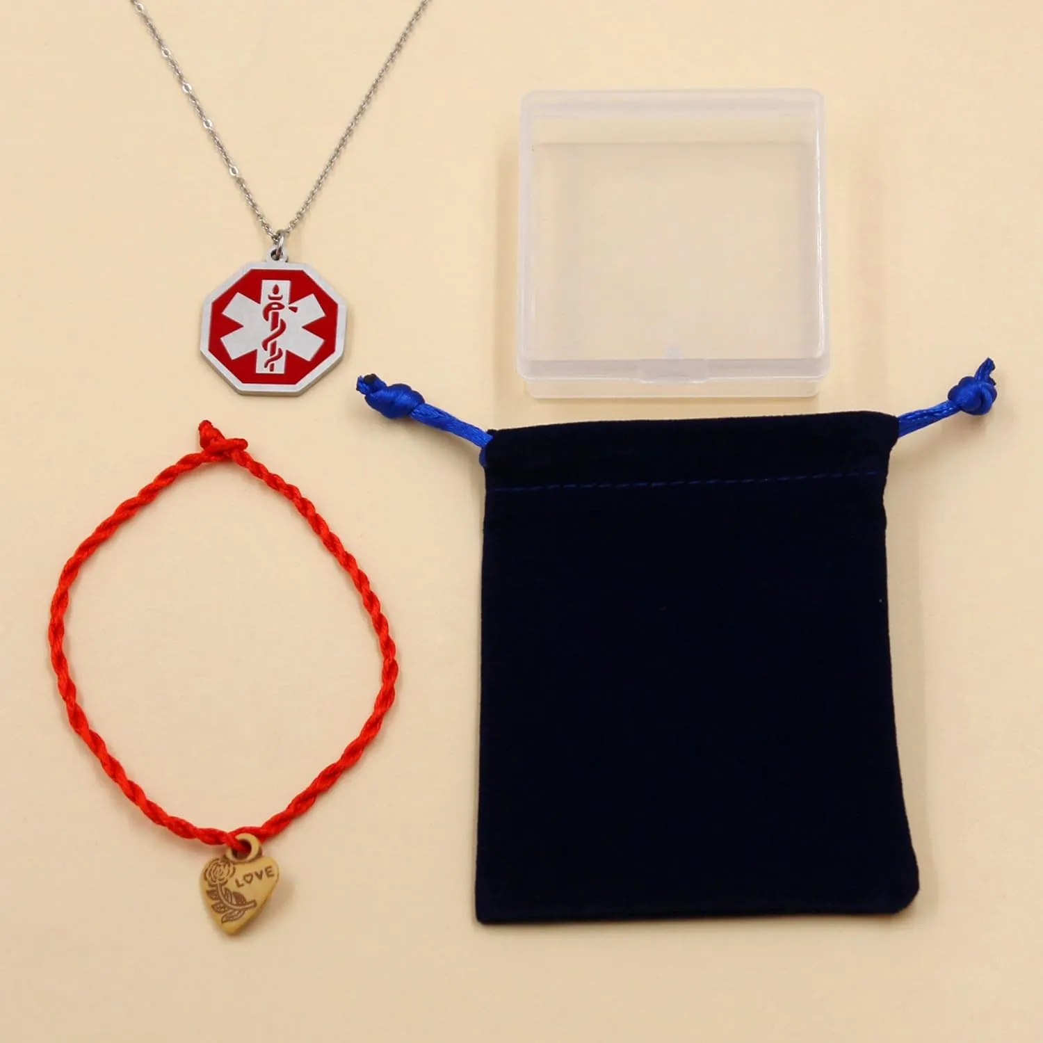 Octagon-Shape Pendant Medical Emergency Necklace Stainless Steel Medical ID Alert Necklaces for Men and Women