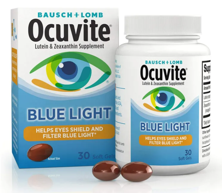 Ocuvite Blue Light Lutein 25mg Lutein & Zeaxanthin Supplement, by Bausch   Lomb, 30 Softgels (Packaging May Vary)