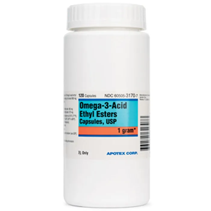 Omega-3-Acid Ethyl Esters Capsules 1 gram 120 Liquid Gel Capsules - Apotex (Rx)
