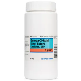 Omega-3-Acid Ethyl Esters Capsules 1 gram 120 Liquid Gel Capsules - Apotex (Rx)