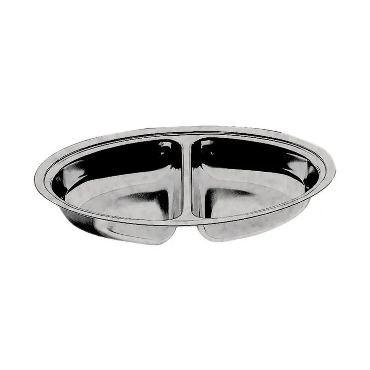 Original Vintage 18/10 Stainless Steel Two-Compartment Oval Serving Dish