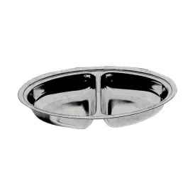 Original Vintage 18/10 Stainless Steel Two-Compartment Oval Serving Dish